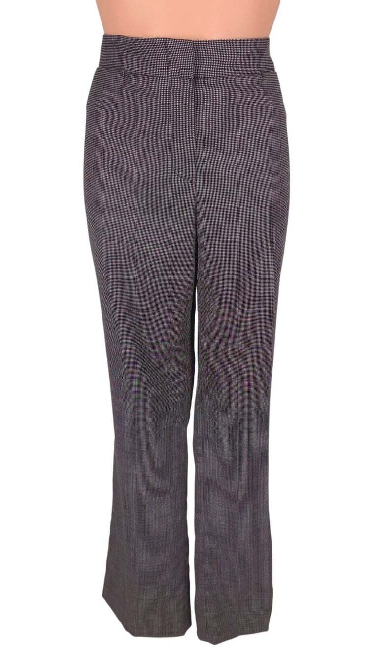 Vintage Alexander McQueen Wool Micro Check Pants US 6 44 Womens Black White $995
